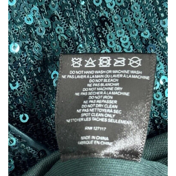 Belle Badgley Mischka Dress Women 4 Green Allover Sequin Party Cocktails Formal - Picture 6 of 8